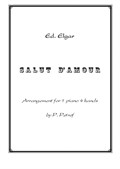 Ed. Elgar - Salut d'Amour - 1 piano 4 hands, score and parts